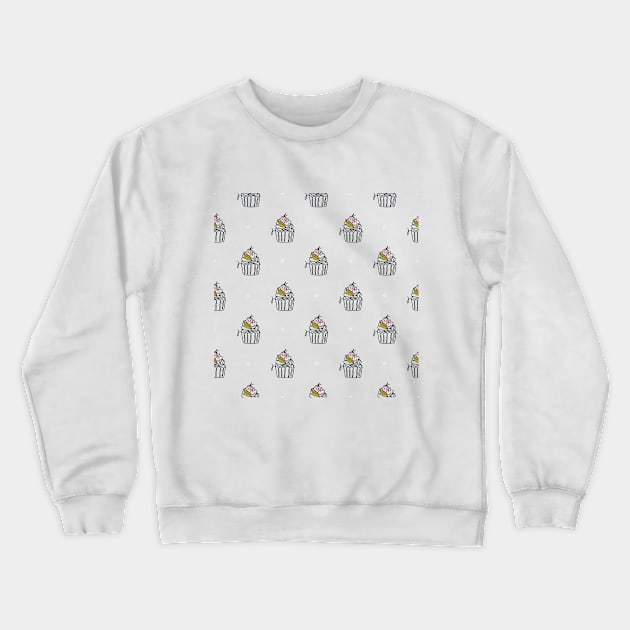 pattern with line art style cupcakes Crewneck Sweatshirt by DanielK